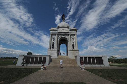 The Pennsylvania Memorial, the largest in Gettysburg