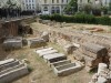 Ruins in Ethnikis Antistaseos Square near the City Hall, including an old road. Athens GR