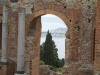 Coastal view from the Greek Theatre, Taormina, Sicily IT