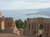 Coastal view from the Greek Theatre, Taormina, Sicily IT