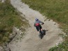 A mountain biker on the suicide run