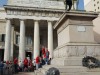 Demonstration crowd in front of the statue of Giuseppe Garabaldi, Piazza Ferrari, Genova IT