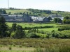 Dartmoor Prison from the Two Bridges Road lookout, Dartmoor National Park, Devon UK