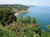 Overlooking the misty English Channel and Babbacombe Bay, Torquary UK