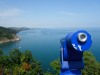 Overlooking the misty English Channel and Babbacombe Bay, Torquary UK