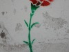 REd carnations are painted everywhere in Beja, remembering the end of fascism in Portugal.