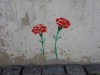 REd carnations are painted everywhere in Beja, remembering the end of fascism in Portugal.