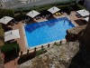 View to te swimming pool from the ramparts of the Alcázar de Los Duques de Feria (paradore), Zafra ES